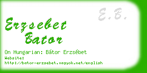 erzsebet bator business card